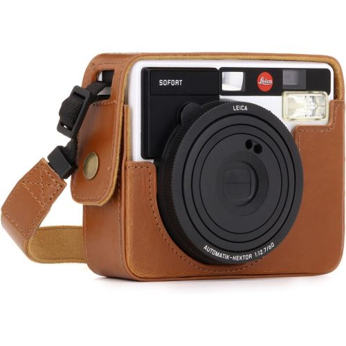  MegaGear MG1296 Ever Ready Leather Camera Case, Bag, Protective Cover for Leica Sofort Instant, Light Brown