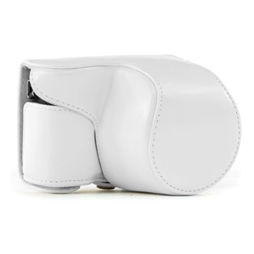  MegaGear Ever Ready Protective Leather Camera Case, Bag for Sony Alpha a5000, Sony a5100 with 16-50mm OSS Lens (White)