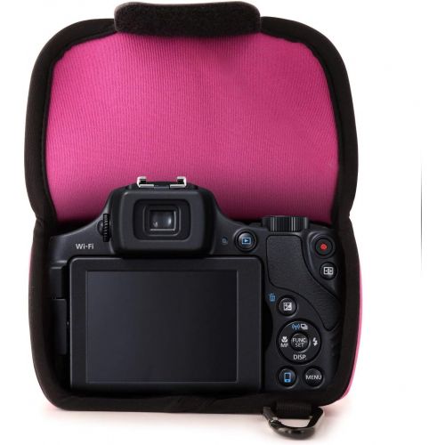  MegaGear Ultra Light Neoprene Camera Case Bag with Carabiner for Canon PowerShot SX60 HS Digital Camera (HotPink)