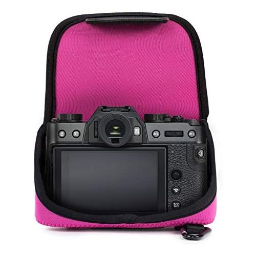  MegaGear MG582 Ultra Light Neoprene Camera Case compatible with Fujifilm X-T30, X-T20, X-T10 (16-50mm/18-55mm Lenses), X Series X10, X20 - Hot Pink