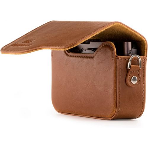  MegaGear Leather Camera Case with Strap Compatible with Canon PowerShot G9 X Mark II, G9 X