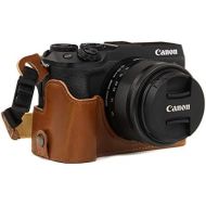 MegaGear Ever Ready Leather Camera Half Case Compatible with Canon EOS M6 Mark II