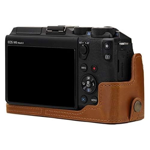  MegaGear Ever Ready Leather Camera Half Case Compatible with Canon EOS M6 Mark II