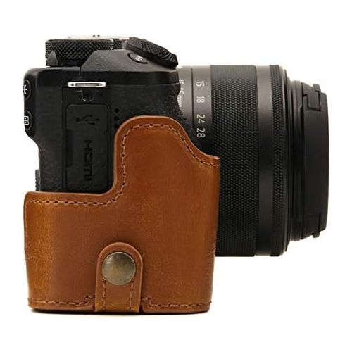  MegaGear Ever Ready Leather Camera Half Case Compatible with Canon EOS M6 Mark II