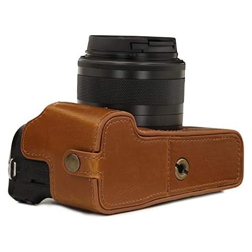  MegaGear Ever Ready Leather Camera Half Case Compatible with Canon EOS M6 Mark II