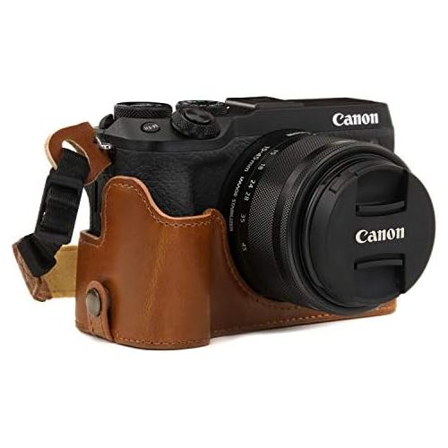  MegaGear Ever Ready Leather Camera Half Case Compatible with Canon EOS M6 Mark II