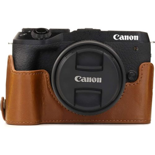 MegaGear Ever Ready Leather Camera Half Case Compatible with Canon EOS M6 Mark II