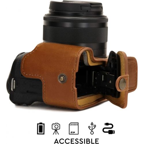  MegaGear Ever Ready Leather Camera Half Case Compatible with Canon EOS M6 Mark II