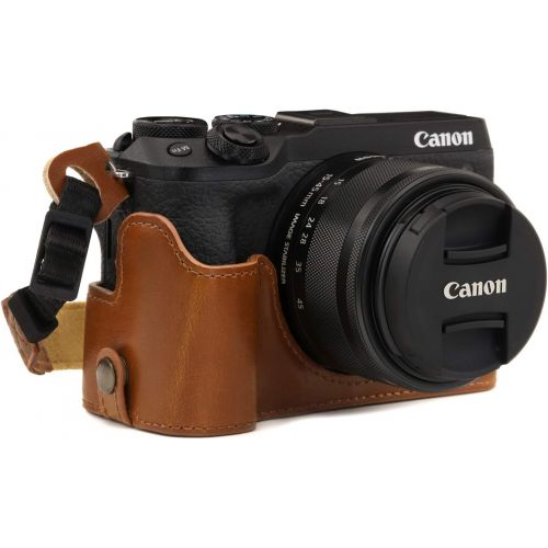  MegaGear Ever Ready Leather Camera Half Case Compatible with Canon EOS M6 Mark II