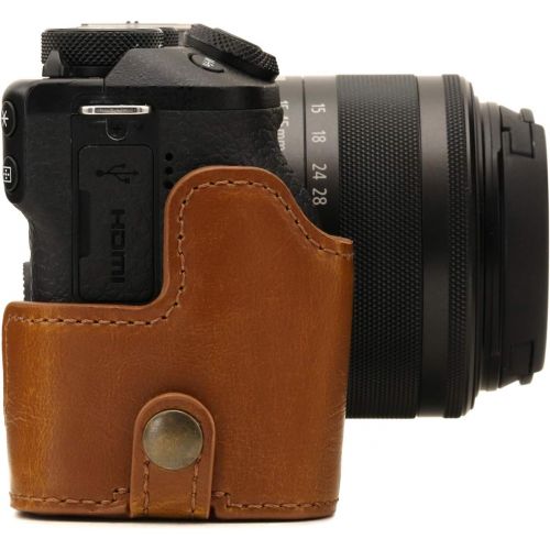  MegaGear Ever Ready Leather Camera Half Case Compatible with Canon EOS M6 Mark II