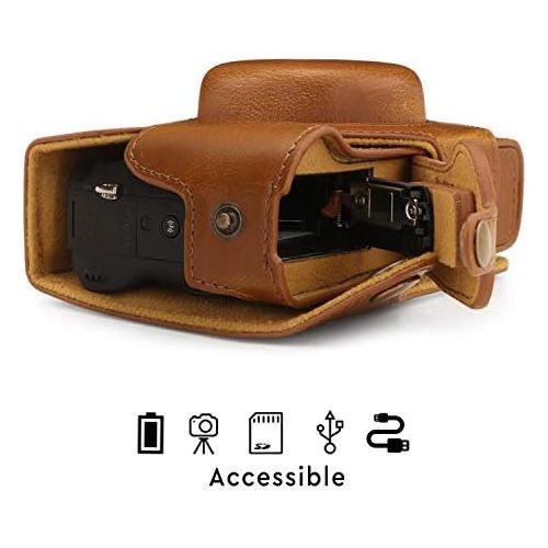  MegaGear Ever Ready Leather Camera Case Compatible with Canon PowerShot G5 X Mark II