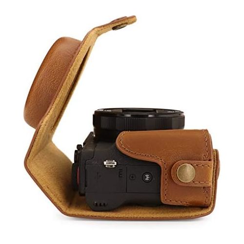  MegaGear Ever Ready Leather Camera Case Compatible with Canon PowerShot G5 X Mark II