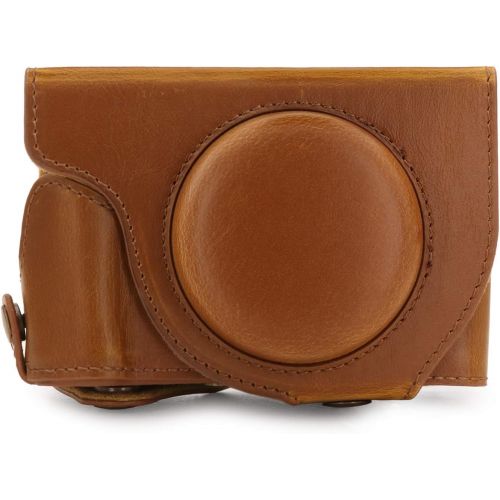  MegaGear Ever Ready Leather Camera Case Compatible with Canon PowerShot G5 X Mark II