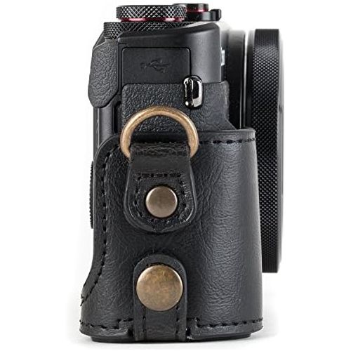  MegaGear Canon PowerShot G7 X Mark Ii Pu Leather Camera Case, Black (MG951)