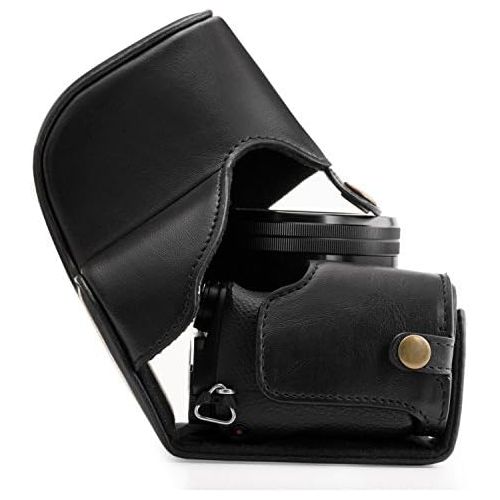  MegaGear Sony Alpha A6300, A6000 (16-50 mm) Ever Ready Leather Camera Case and Strap, with Battery Access - Black - MG406