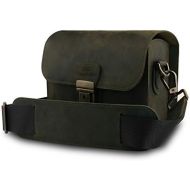 MegaGear Pebble Genuine Leather Camera Messenger Bag for Mirrorless, Instant and DSLR Cameras
