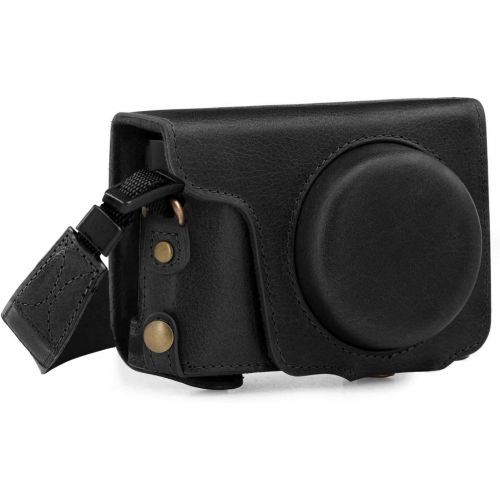  MegaGear Ever Ready Genuine Leather Camera Case Compatible with Panasonic Lumix DMC-ZS100, DC-ZS200