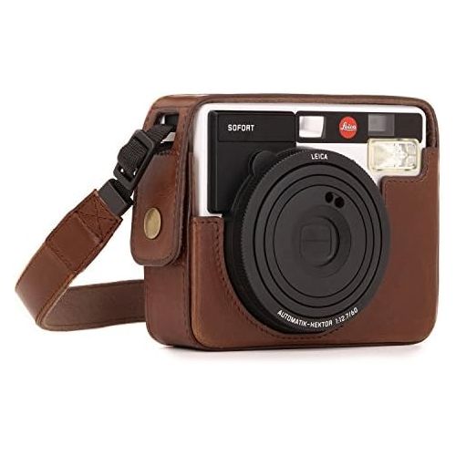  MegaGear MG1295 Ever Ready Leather Camera Case, Bag, Protective Cover for Leica Sofort Instant, Dark Brown