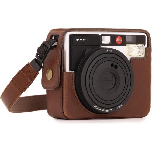  MegaGear MG1295 Ever Ready Leather Camera Case, Bag, Protective Cover for Leica Sofort Instant, Dark Brown