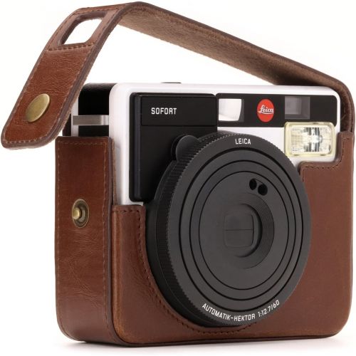  MegaGear MG1295 Ever Ready Leather Camera Case, Bag, Protective Cover for Leica Sofort Instant, Dark Brown