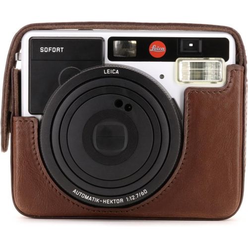  MegaGear MG1295 Ever Ready Leather Camera Case, Bag, Protective Cover for Leica Sofort Instant, Dark Brown