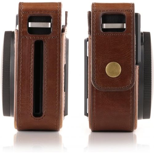  MegaGear MG1295 Ever Ready Leather Camera Case, Bag, Protective Cover for Leica Sofort Instant, Dark Brown