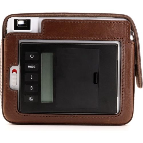  MegaGear MG1295 Ever Ready Leather Camera Case, Bag, Protective Cover for Leica Sofort Instant, Dark Brown