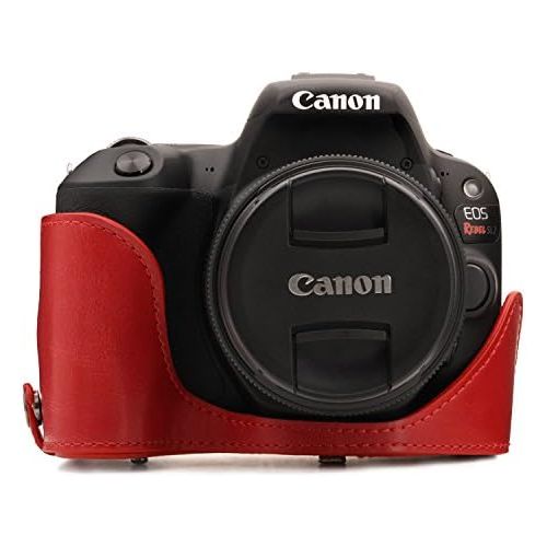  MegaGear Ever Ready Leather Camera Case Compatible with Canon EOS Rebel SL3, Kiss X10, Rebel SL2, Kiss X9 18-55mm Lens