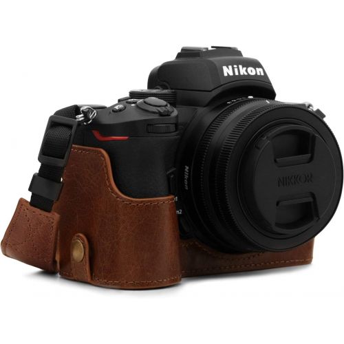  MegaGear Ever Ready Genuine Leather Camera Half Case Compatible with Nikon Z50