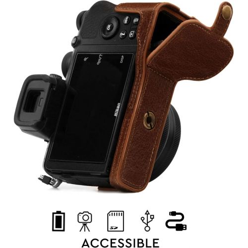  MegaGear Ever Ready Genuine Leather Camera Half Case Compatible with Nikon Z50