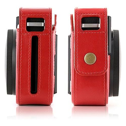  MegaGear MG1297 Ever Ready Leather Camera Case, Bag, Protective Cover for Leica Sofort Instant, Red