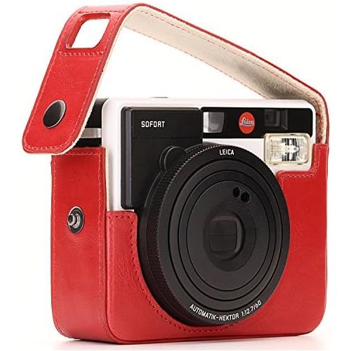  MegaGear MG1297 Ever Ready Leather Camera Case, Bag, Protective Cover for Leica Sofort Instant, Red