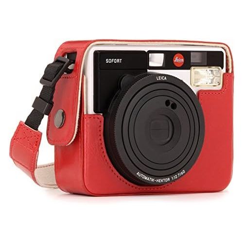  MegaGear MG1297 Ever Ready Leather Camera Case, Bag, Protective Cover for Leica Sofort Instant, Red