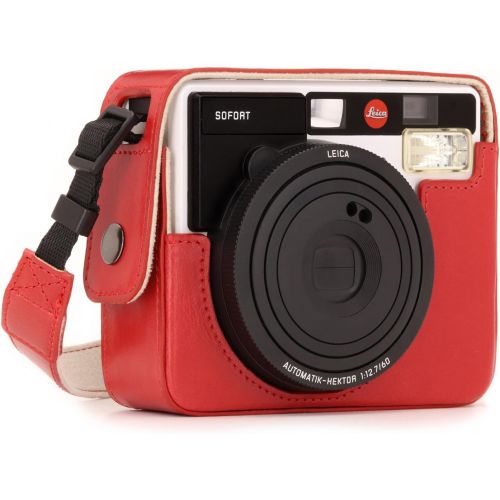  MegaGear MG1297 Ever Ready Leather Camera Case, Bag, Protective Cover for Leica Sofort Instant, Red