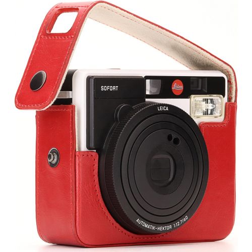  MegaGear MG1297 Ever Ready Leather Camera Case, Bag, Protective Cover for Leica Sofort Instant, Red