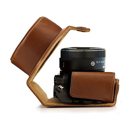  MegaGear Ever Ready Leather Camera Case Compatible with Nikon 1 J5 (10-30mm)