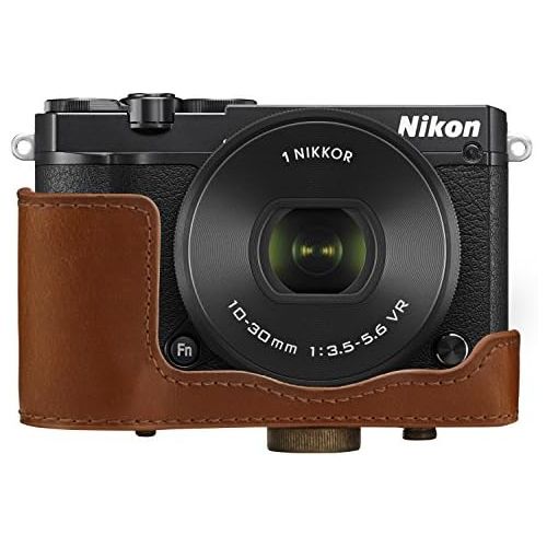  MegaGear Ever Ready Leather Camera Case Compatible with Nikon 1 J5 (10-30mm)