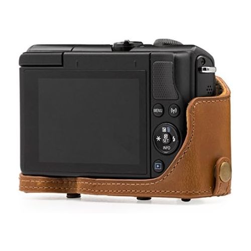  MegaGear Ever Ready Leather Camera Case Compatible with Canon EOS M200, M100 (15-45mm)