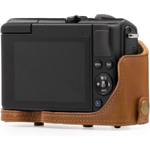  MegaGear Ever Ready Leather Camera Case Compatible with Canon EOS M200, M100 (15-45mm)