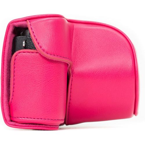  MegaGear Ever Ready Protective Leather Camera Case, Bag for Sony Alpha a5000, Sony a5100 with 16-50mm OSS Lens (Light Pink)