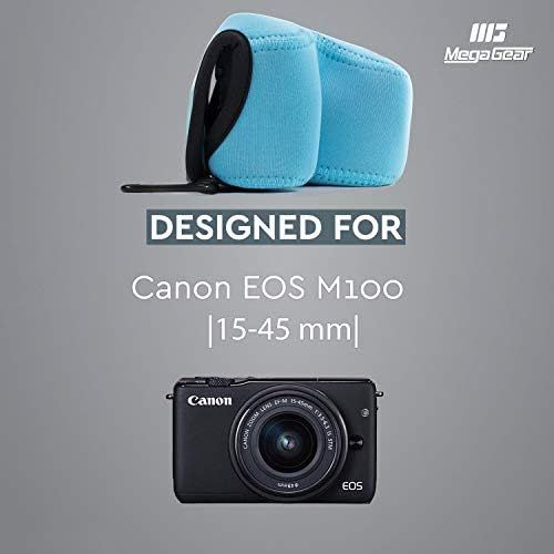  MegaGear Canon EOS M100, M200 (15-45mm) Ultra Light Neoprene Camera Case, with Carabiner - Blue - MG1321