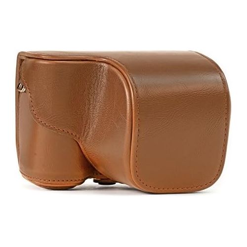  MegaGear Ever Ready Protective Leather Camera Case, Bag for Sony Alpha a5000 Sony a5100 with 16-50mm OSS Lens (Light Brown)