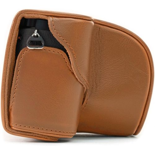  MegaGear Ever Ready Protective Leather Camera Case, Bag for Sony Alpha a5000 Sony a5100 with 16-50mm OSS Lens (Light Brown)