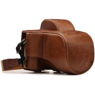 MegaGear MG1340 Ever Ready Genuine Leather Camera Case & Strap for Fujifilm X-E3 (23mm & 18-55mm) with Battery Access, Light Brown
