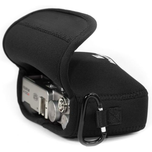  MegaGear Fujifilm X100F, X100T, X100S Ultra Light Neoprene Camera Case, with Carabiner - Black - MG1094