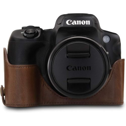  MegaGear MG1601 Ever Ready Leather Camera Half Case Compatible with Canon PowerShot SX70 HS - Dark Brown