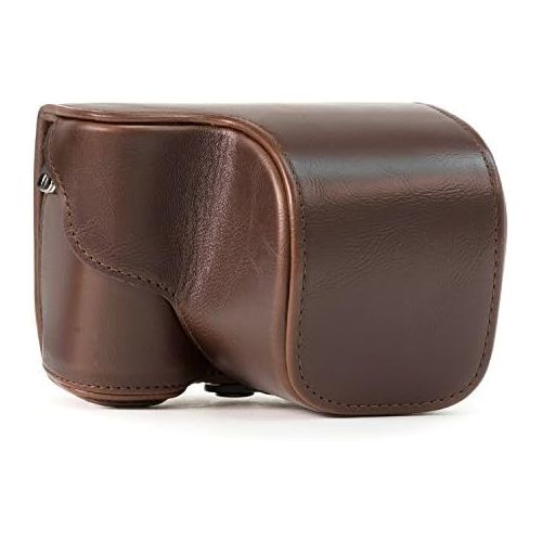  MegaGear Ever Ready Protective Leather Camera Case, Bag for Sony Alpha a5000, Sony a5100 with 16-50mm OSS Lens (Dark Brown)