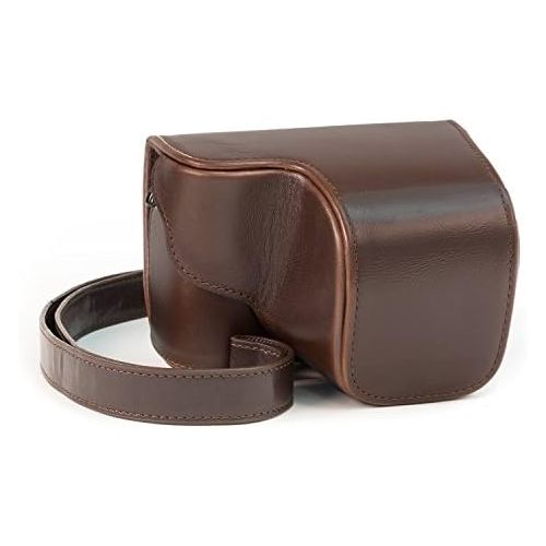  MegaGear Ever Ready Protective Leather Camera Case, Bag for Sony Alpha a5000, Sony a5100 with 16-50mm OSS Lens (Dark Brown)