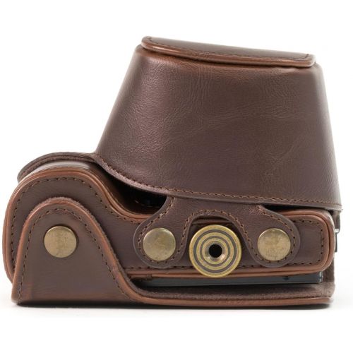  MegaGear Ever Ready Protective Leather Camera Case, Bag for Sony Alpha a5000, Sony a5100 with 16-50mm OSS Lens (Dark Brown)