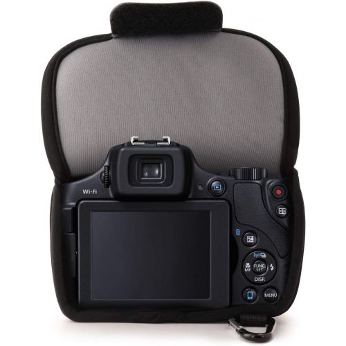  MegaGear Ultra Light Neoprene Camera Case Bag with Carabiner for Canon PowerShot SX60 HS Digital Camera (Gray)